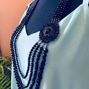 Vintage Statement/Accessory Necklace (Black)